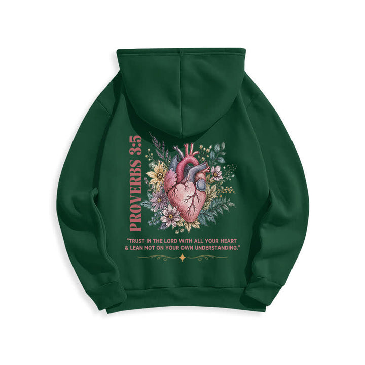 Christianartworkshop Proverbs 3:5 Floral Heart Streetwear Fleece Lined Hoodie - image 22
