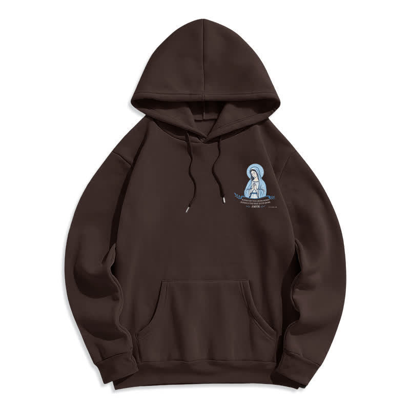 Christianartworkshop Mary Full Of Grace White Streetwear Fleece Lined Hoodie - image 5