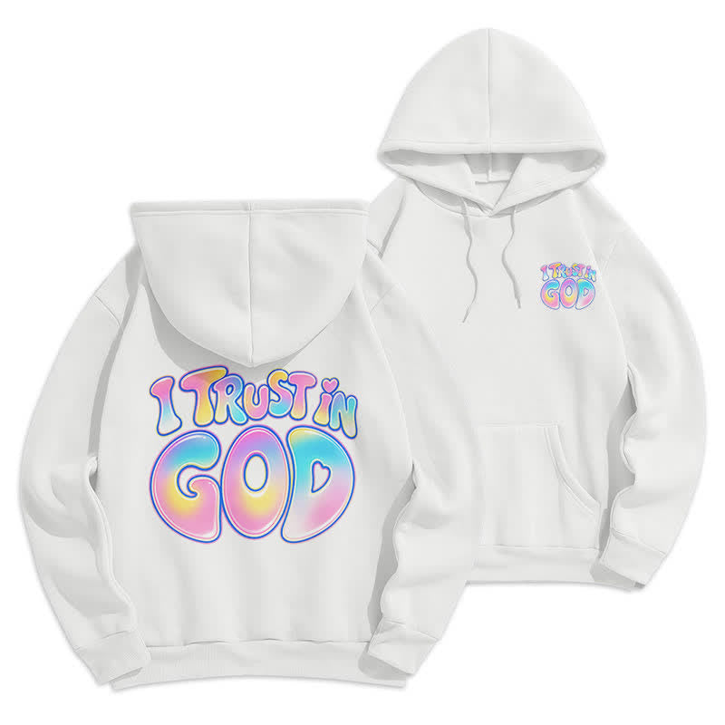 Christianartworkshop Trust In God Pastel Graffiti Oversized White Hoodie - White - 2XL - image 0