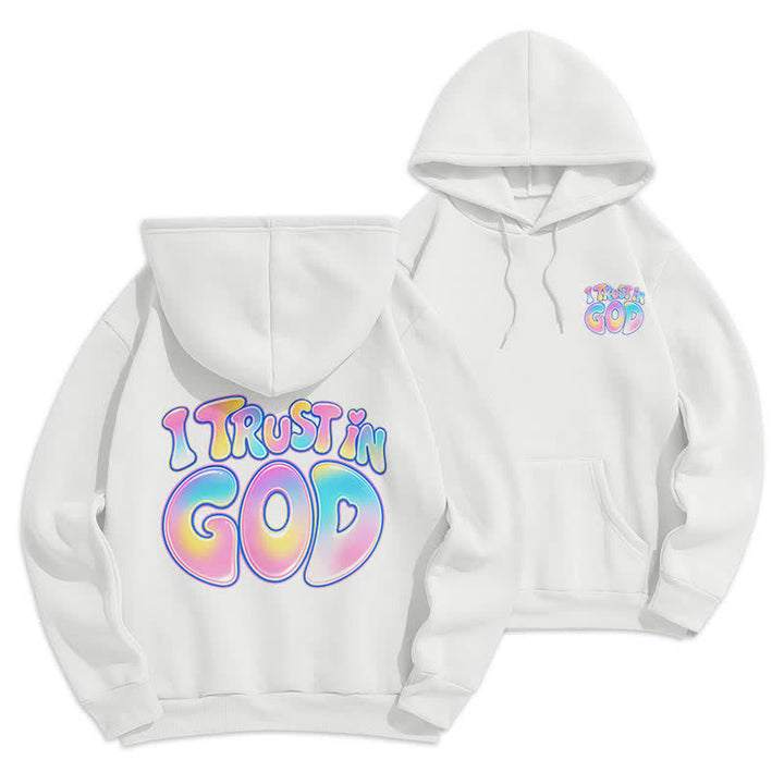 Christianartworkshop Trust In God Pastel Graffiti Oversized White Hoodie - White - 2XL - image 0