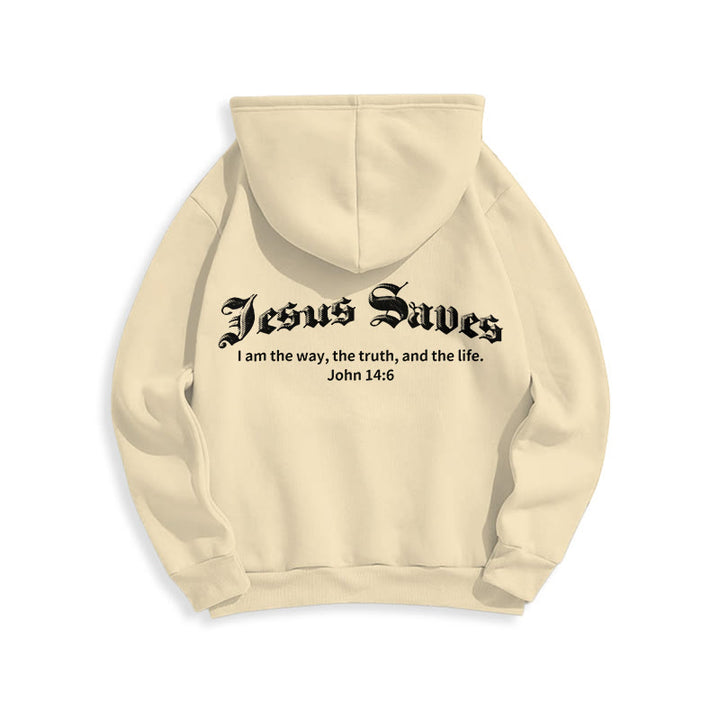 Christianartworkshop Jesus Saves John 14:6 Faith Fleece Lined Polyester Hoodie - image 22