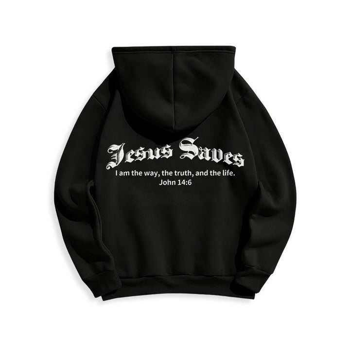 Christianartworkshop Jesus Saves John 14:6 Faith Fleece Lined Polyester Hoodie - image 10