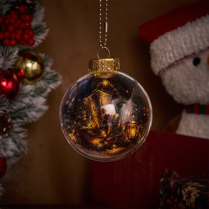 Christianartworkshop Multi-Style Sacred Print Christmas Bauble: Token of Holy Blessing & Quiet Devotion - With LED Light - Cross - image 4