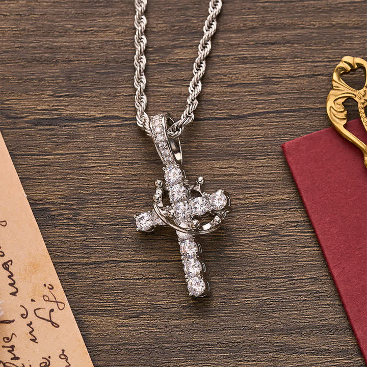 Christianartworkshop Fully Paved Shining Cross With Crown Accent: Charm of Radiant Heavenly Radiance - image 15