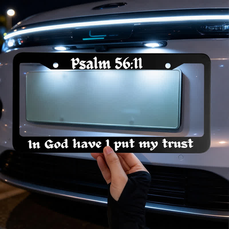 Christianartworkshop In God Have I Put My Trust Metal Car Frame: Beacon of Heavenly Assurance - image 2
