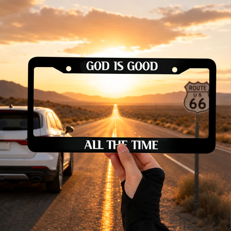 Christianartworkshop God Is Good Faith Verse Metal Car Frame: Devotional Car Accessory - 12.2"*5.91"*0.4"/31cm*15cm*1cm(Standard 6"x12" US plate size) - image 0