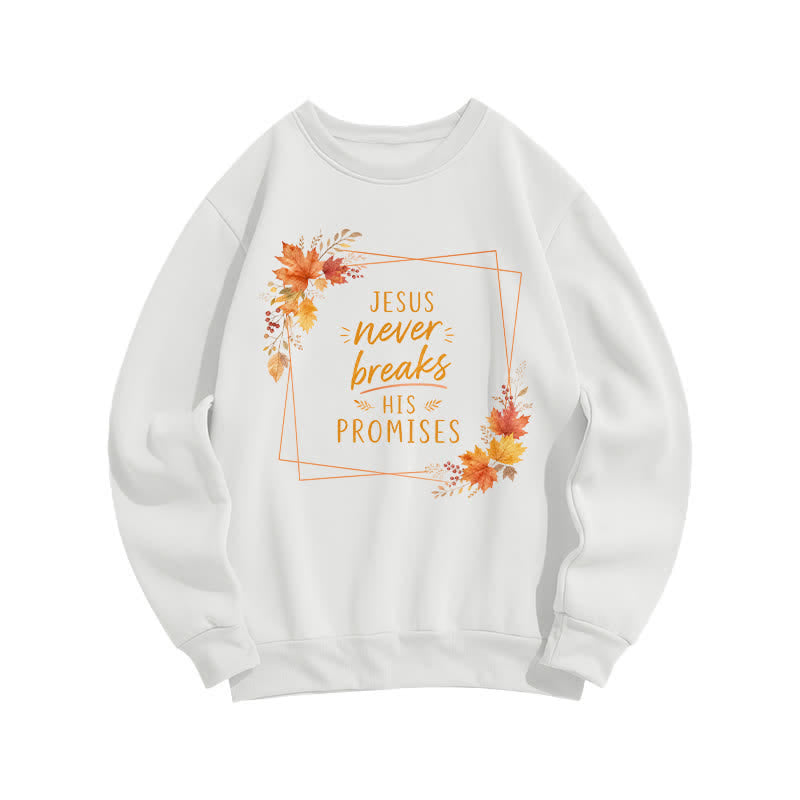 Christianartworkshop Jesus Never Breaks His Promises Vintage Floral Crewneck Sweatshirt - White - 2XL - image 1