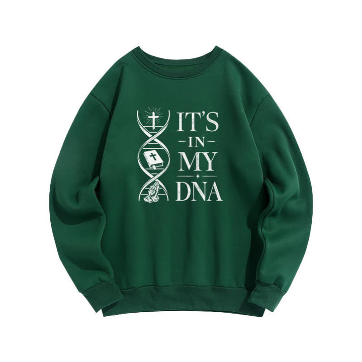 Christianartworkshop Its In My DNA Cross Graphic Cozy Sweatshirt - Green - 2XL - image 5