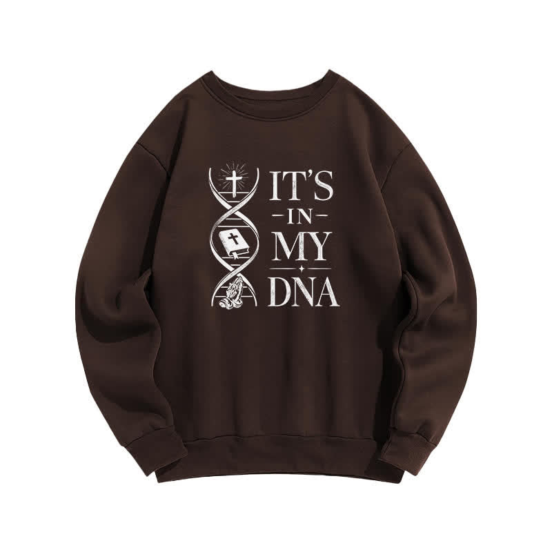 Christianartworkshop Its In My DNA Cross Graphic Cozy Sweatshirt - Brown - 2XL - image 3