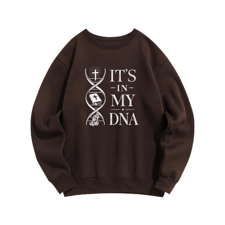 Christianartworkshop Its In My DNA Cross Graphic Cozy Sweatshirt - Brown - 2XL - image 3