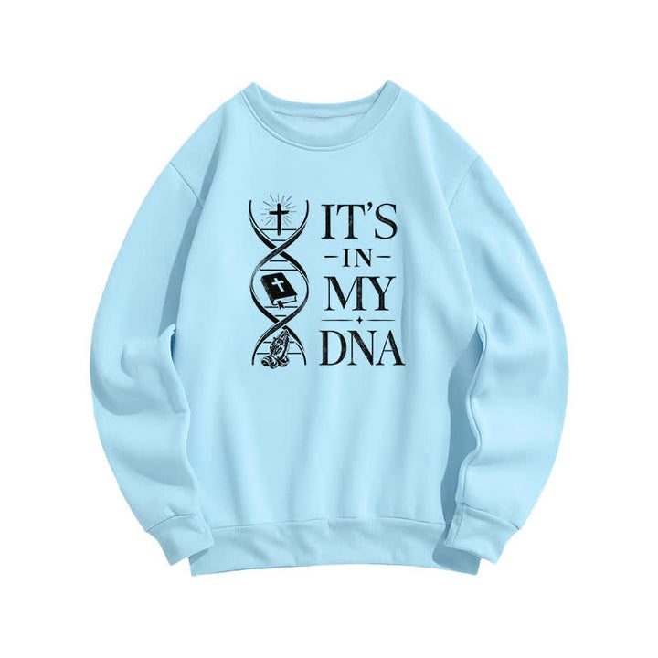 Christianartworkshop Its In My DNA Cross Graphic Cozy Sweatshirt - Blue - 2XL - image 4