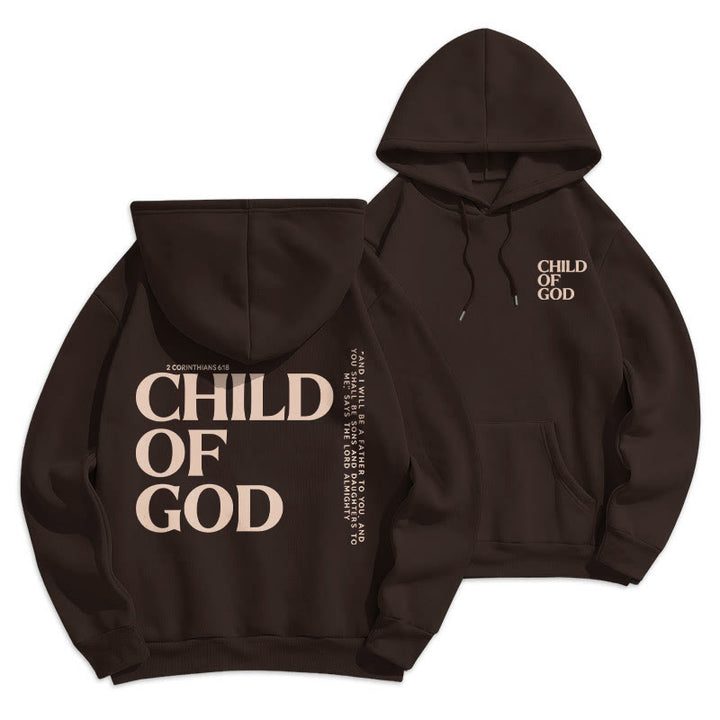 Christianartworkshop Child Of God Minimalist Statement Pullover Fleece Lined Polyester Hoodie - Brown - 2XL - image 18