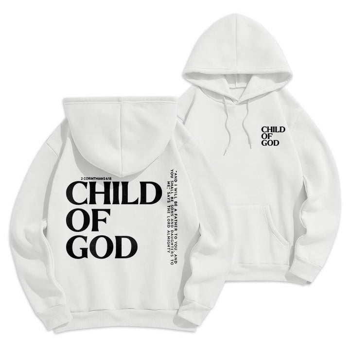 Christianartworkshop Child Of God Minimalist Statement Pullover Fleece Lined Polyester Hoodie - White - 2XL - image 0