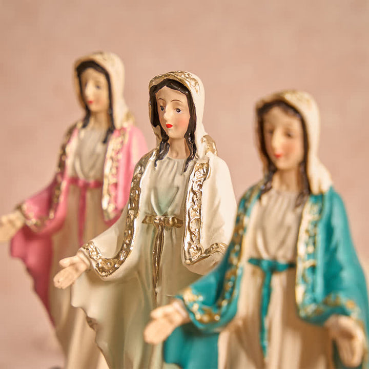 Christianartworkshop Miraculous Medal Our Lady Resin Figurine: Emblem of Gentle Heavenly Blessings - image 2