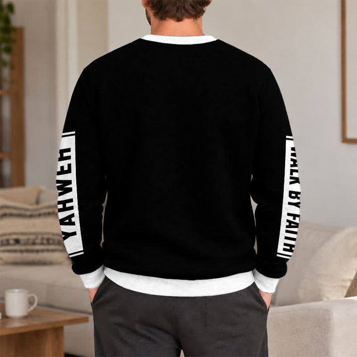 Christianartworkshop Yahweh 23 Walk By Faith Streetwear Crewneck Sweater - image 3