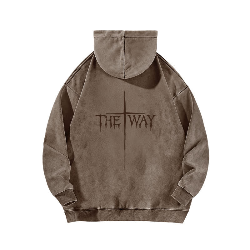 Christianartworkshop The Way Cross Front And Back Washed Hoodie - image 16
