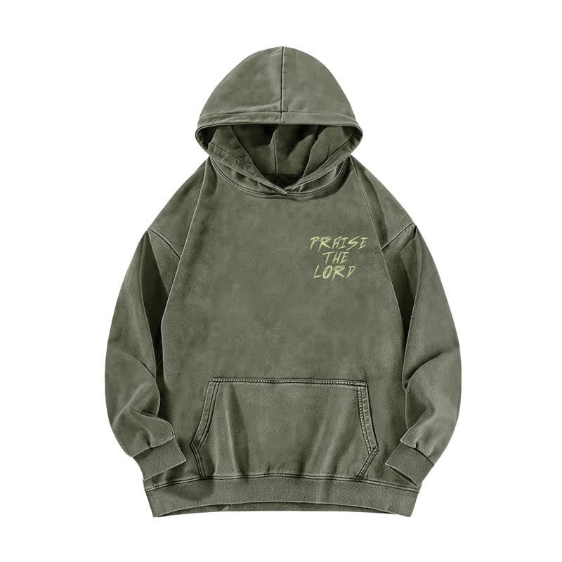 Christianartworkshop Praise The Lord Front And Back Washed Hoodie - image 8