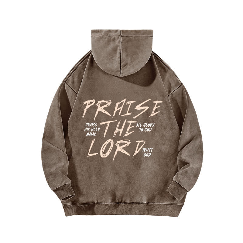 Christianartworkshop Praise The Lord Front And Back Washed Hoodie - image 16