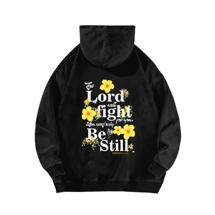 Christianartworkshop Be Still Floral Front And Back Washed Hoodie - image 1