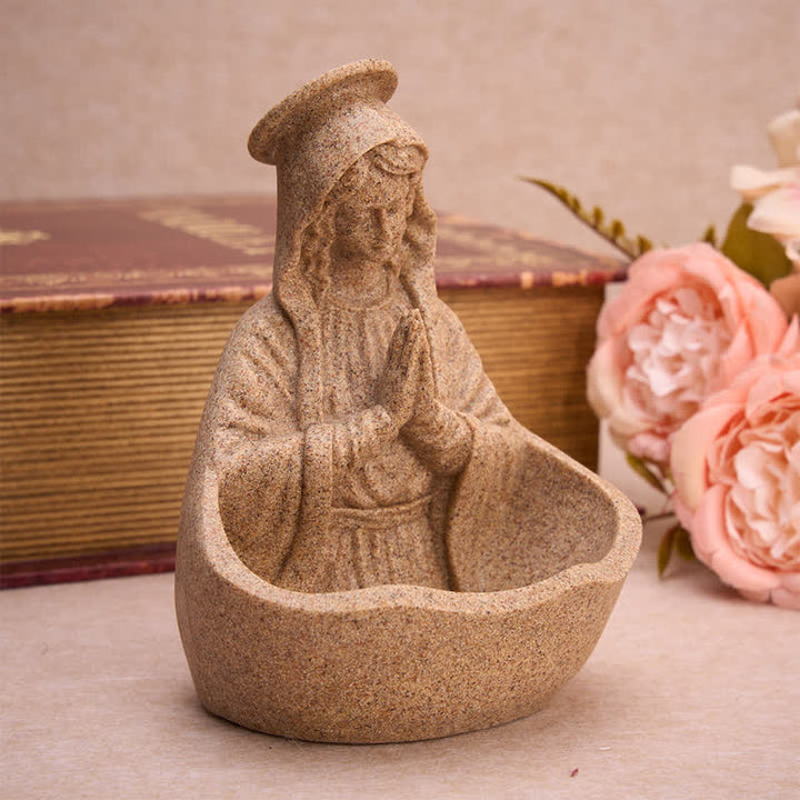 Christianartworkshop Praying Our Lady Tabletop Holy Water Font: Amulet of Constant Sacred Calm - image 1
