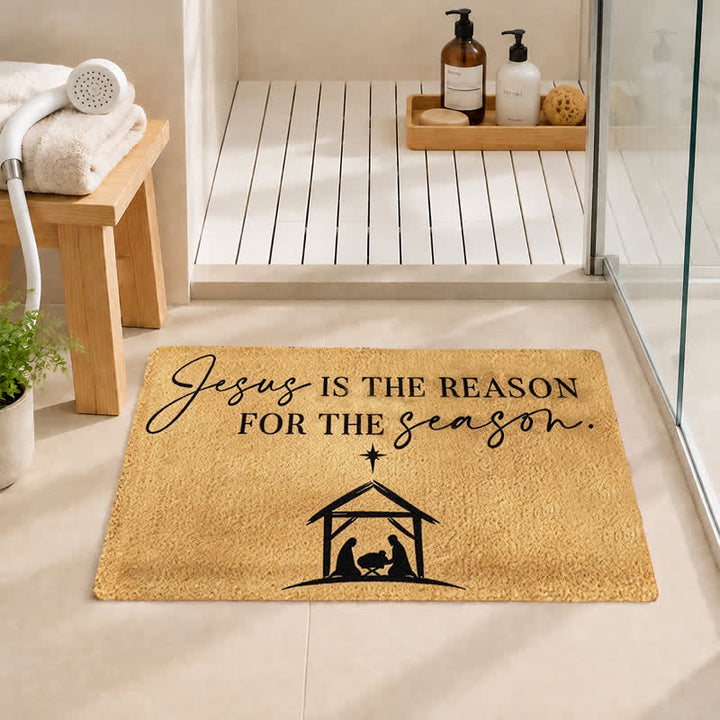 Christianartworkshop Nativity Scene Star Scripture Quote Coir Doormat - image 2