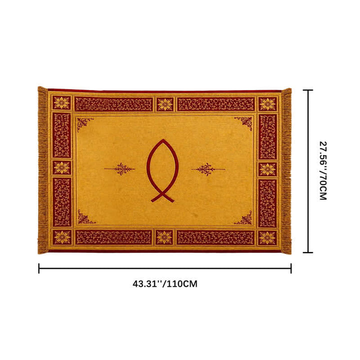 Christianartworkshop Ichthys & Chi-Rho Monogram Velvet Tapestry: Token of Abiding Celestial Shelter - Ichthys B - 27.56''*43.31''/70*110cm - image 16