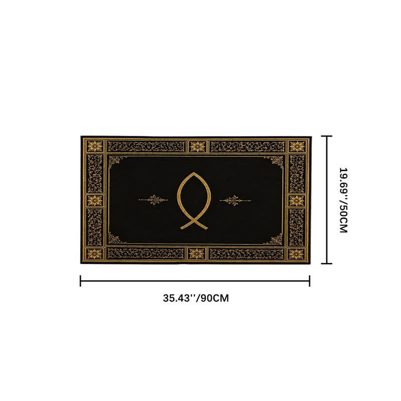 Christianartworkshop Ichthys & Chi-Rho Monogram Velvet Tapestry: Token of Abiding Celestial Shelter - Ichthys A - 19.69''*35.43''/50*90cm - image 5