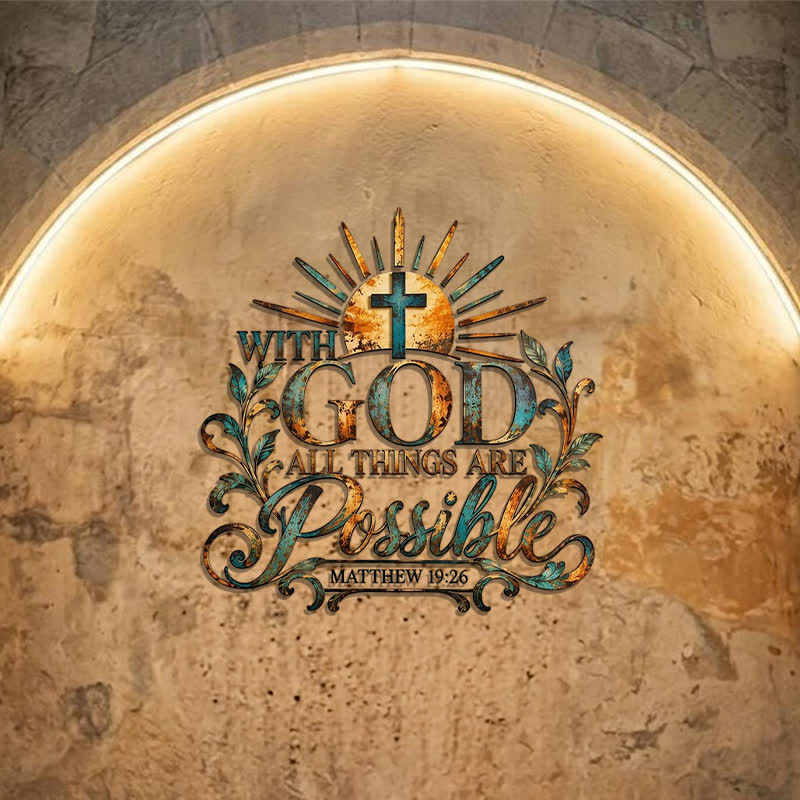 Christianartworkshop Sunburst & Foliage Metal Cross Wall Decor: Token of Unfailing Sacred Hope - image 2