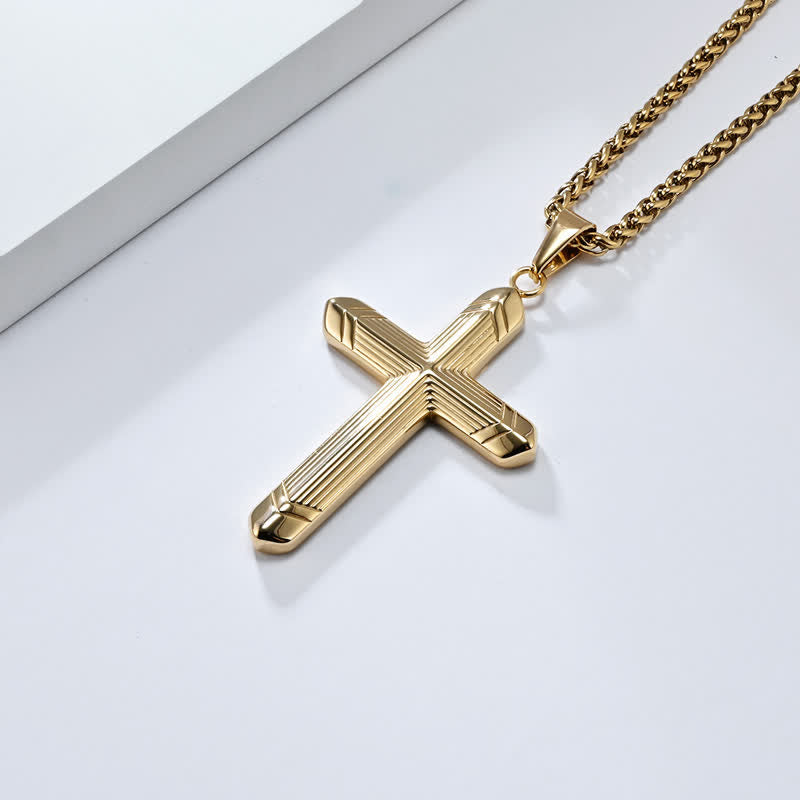 Christianartworkshop Linear Engraved Titanium Cross Pendant: Keepsake of Sincere Devoted Remembrance - image 15