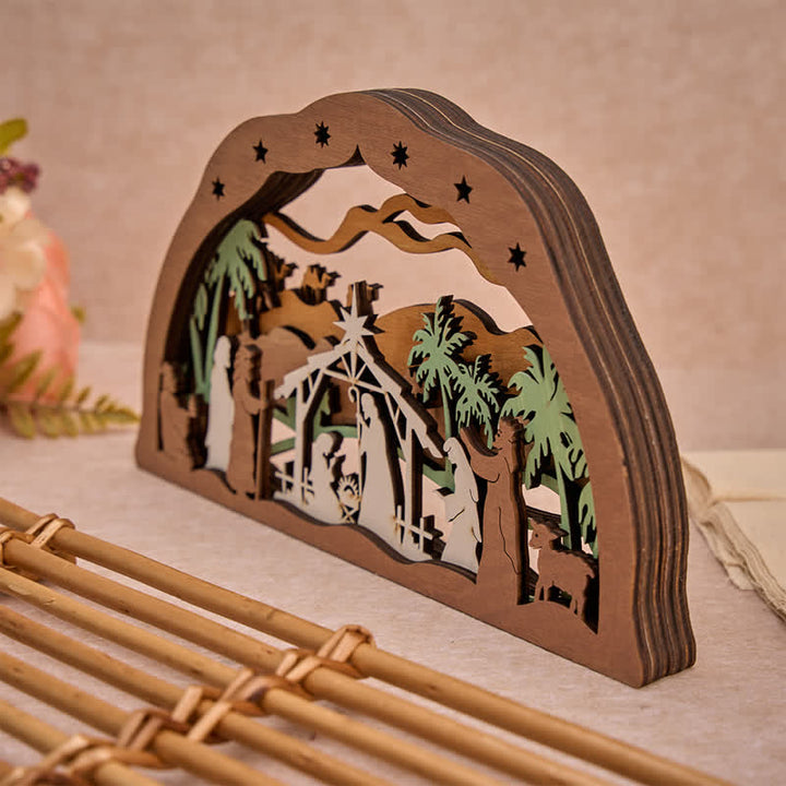 Christianartworkshop Arched Nativity Figure Desktop Ornament: Token of Warm Blessed Arrival - image 1