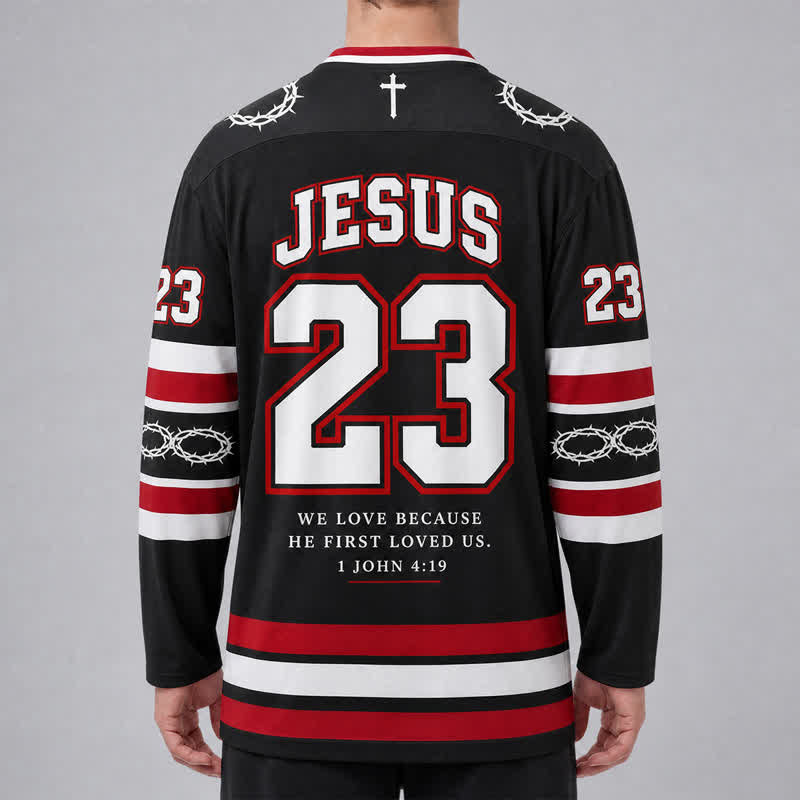 Christianartworkshop Jesus Love 23 Faith Over Fear Hockey Jersey - image 4