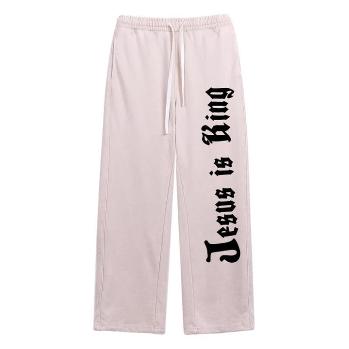 Christianartworkshop Black Gothic Script Streetwear Washed Sweatpants - Apricot - 2XL - image 24