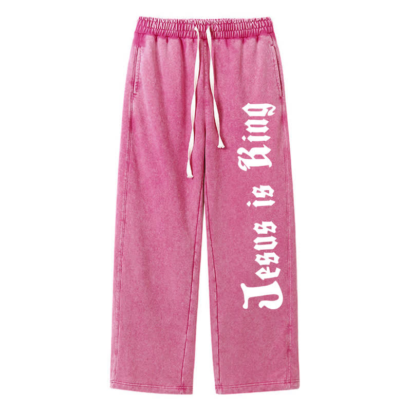 Christianartworkshop Black Gothic Script Streetwear Washed Sweatpants - Rose - 2XL - image 32