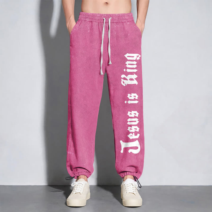 Christianartworkshop Black Gothic Script Streetwear Washed Sweatpants - image 38