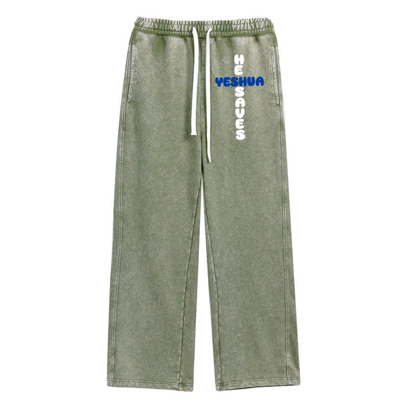 Christianartworkshop Blush Street Ease Drawstring Washed Sweatpants - Green - 2XL - image 32