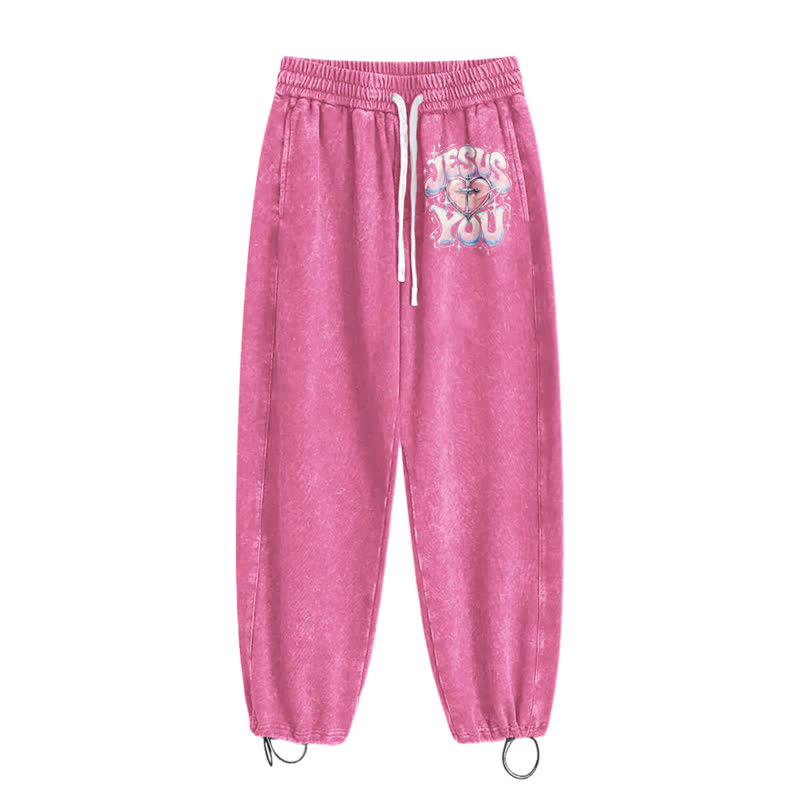 Christianartworkshop Jesus Heart Star Statement Washed Sweatpants - image 26