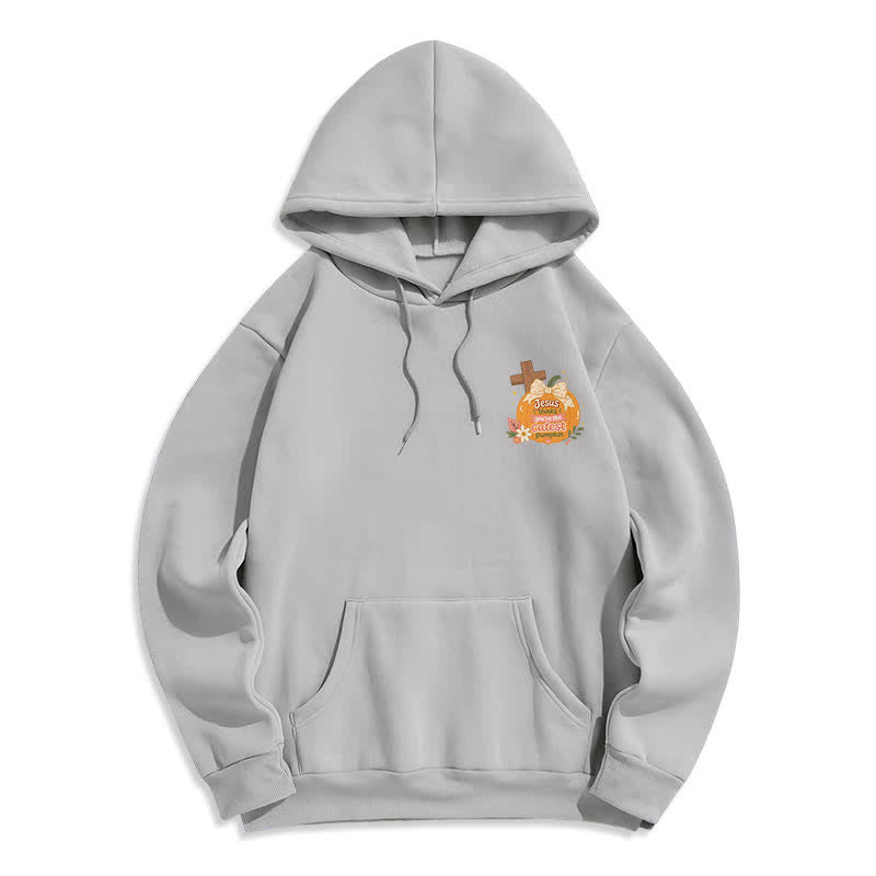 Christianartworkshop Cutest Pumpkin Cross Graphic White Pullover Hoodie - image 8
