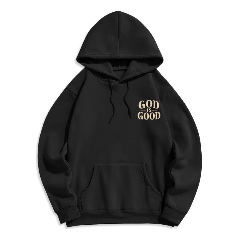 Christianartworkshop God Is Good Fleece Lined White Streetwear Hoodie - image 8