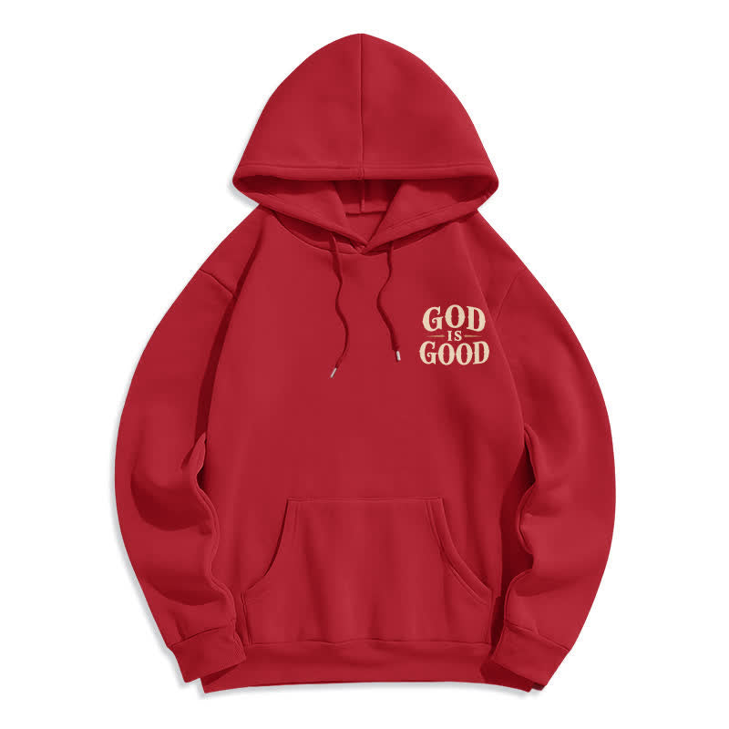 Christianartworkshop God Is Good Fleece Lined White Streetwear Hoodie - image 11