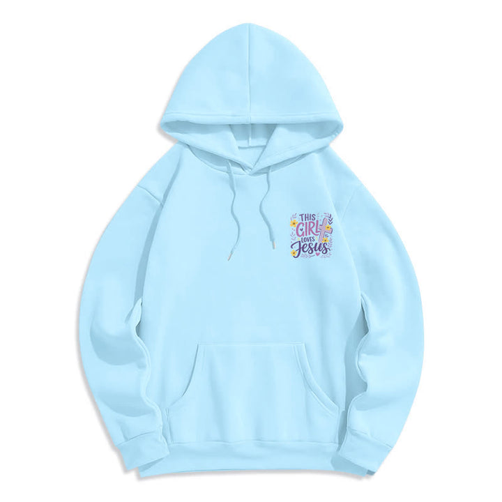 Christianartworkshop This Girl Loves Jesus Floral Sky Blue Hoodie - image 2