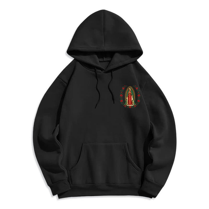 Christianartworkshop Sacred Rose Madonna White Fleece Lined Hoodie - image 5