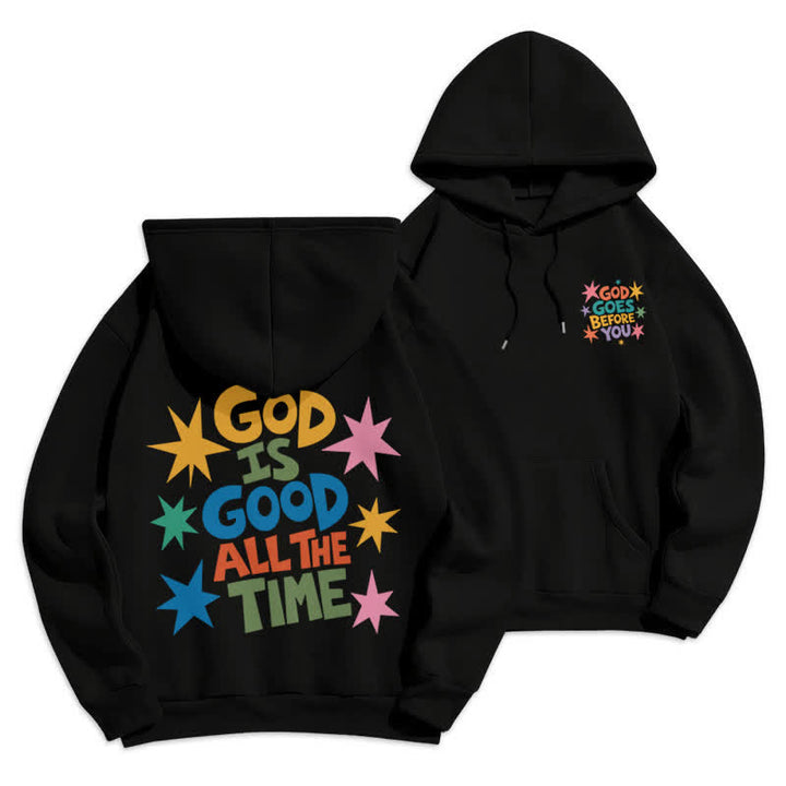 Christianartworkshop God Is Good All The Time Star Graphic Hoodie - Black - 2XL - image 9