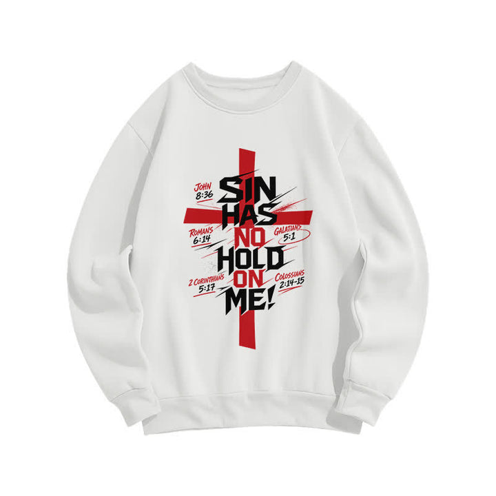 Christianartworkshop Sin Has No Hold On Me Cross Graphic Sweatshirt - White - 2XL - image 1