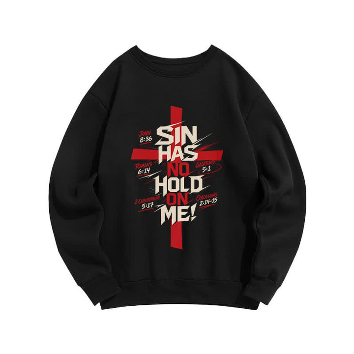 Christianartworkshop Sin Has No Hold On Me Cross Graphic Sweatshirt - Black - 2XL - image 3