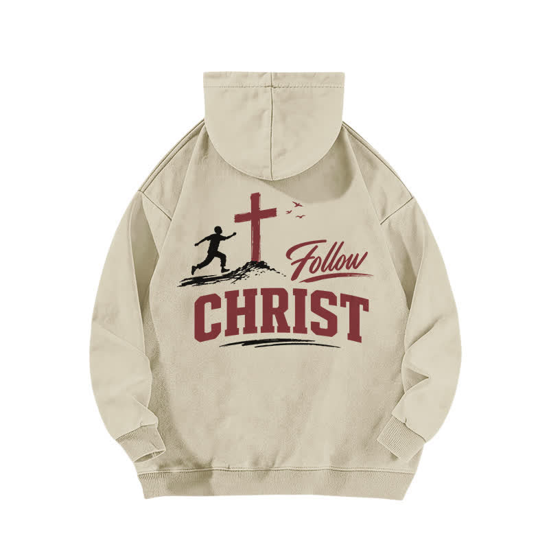 Christianartworkshop Follow Christ Cross Front And Back Washed Hoodie - image 7
