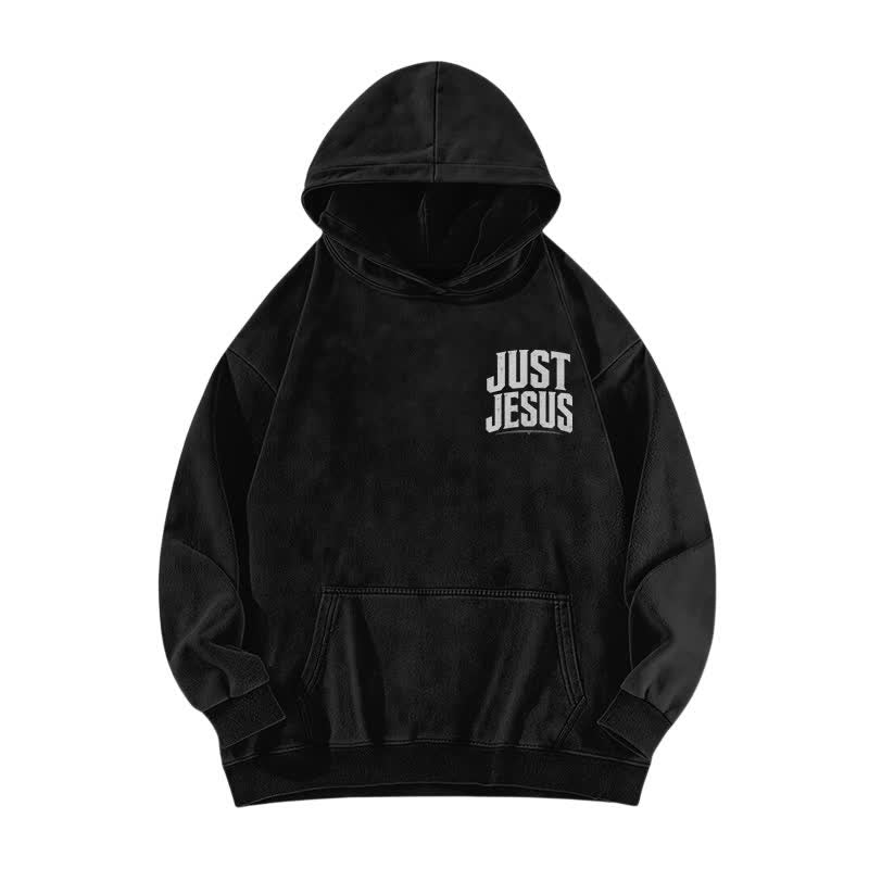 Christianartworkshop Just Jesus Jesus Is My King Washed Hoodie - image 14