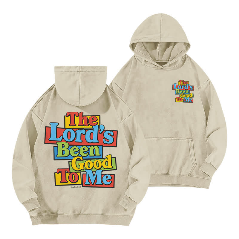 Christianartworkshop The Lord's Been Good To Me Vintage Beige Washed Hoodie - Apricot - 5XL - image 0