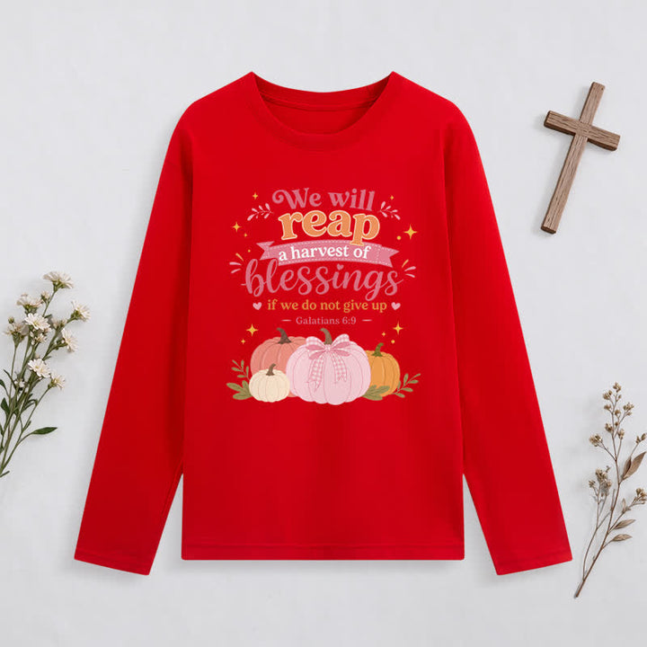Christianartworkshop Harvest Of Blessings Fall Graphic Long Sleeve T Shirt - Orange - 4XL - image 3