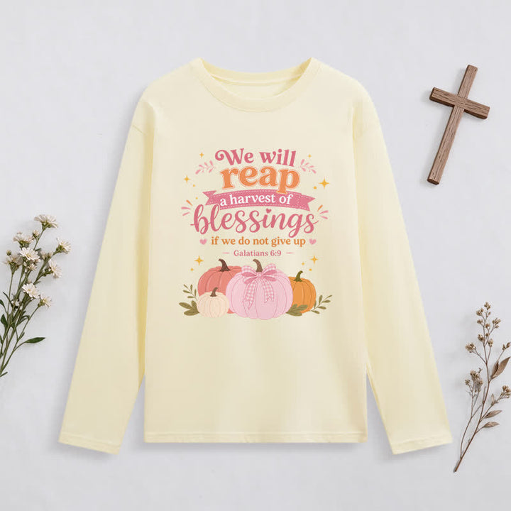 Christianartworkshop Harvest Of Blessings Fall Graphic Long Sleeve T Shirt - Beige - 4XL - image 8