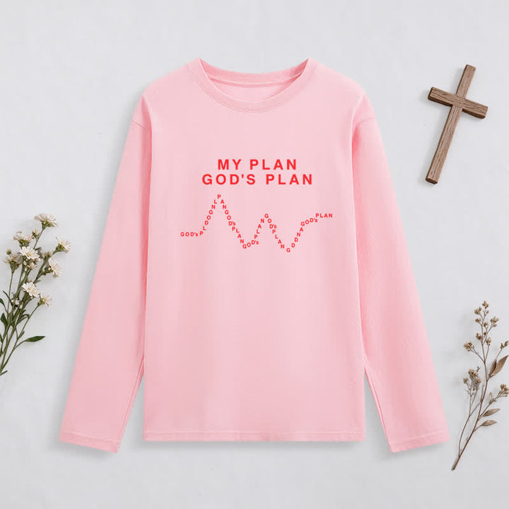 Christianartworkshop My Plan God's Plan Black Graphic Long-Sleeve T-Shirt - image 8